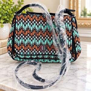 Vera Bradley Sienna Stream Turn Lock Crossbody Messenger Shoulder Bag